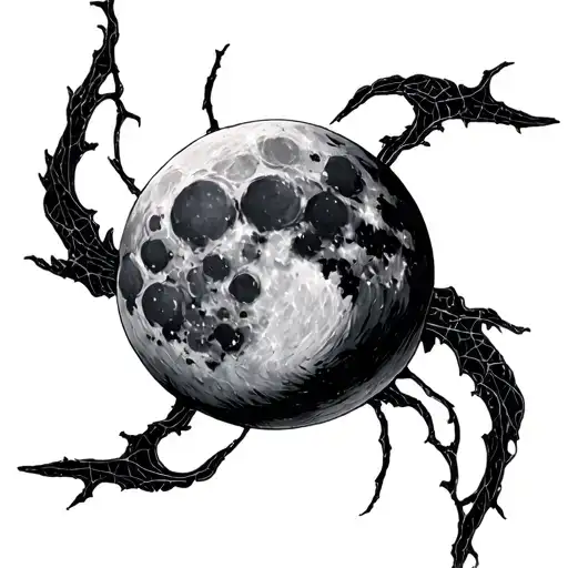 web of wyrd capturing the moon tattoo design idea