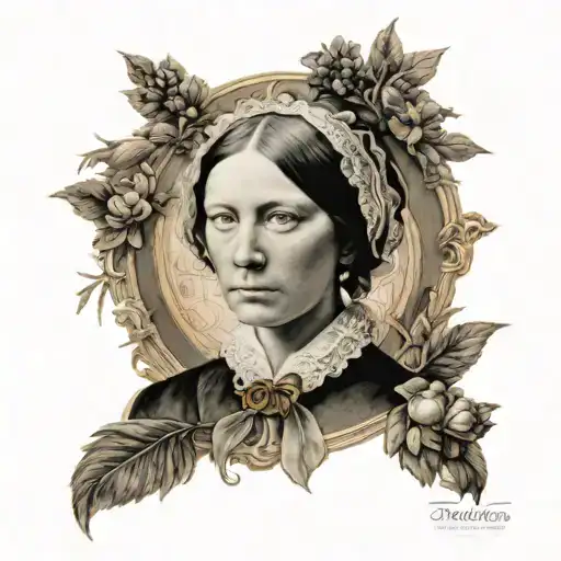 Florence Nightingale surrounded tattoo design idea