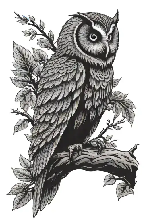 nordic totem pole owl tattoo design idea