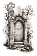 graveyard scene tattoo design idea