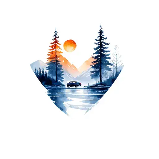 Pair tattoo. Love, family, travel, coffee, snowboard, food, car, forest, mountains, sea tattoo design idea