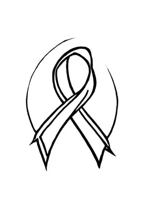 cancer ribbon tattoo design idea