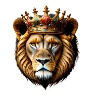 make lion wearing a crown tattoo design idea