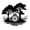 tree compass family tree tattoo design idea