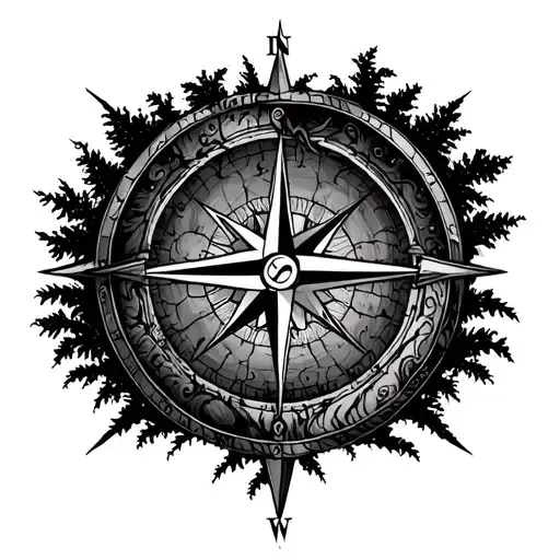 tree compass family tree tattoo design idea