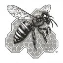 bee on honeycomb  tattoo design idea