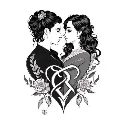 couples tattooinitials intertwined tattoo design idea