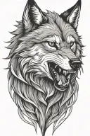 angry wolf tattoo design idea
