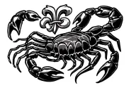 scorpion and fluer de lis tattoo design idea