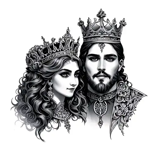 King And Queen tattoo design idea
