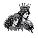 King And Queen tattoo design idea