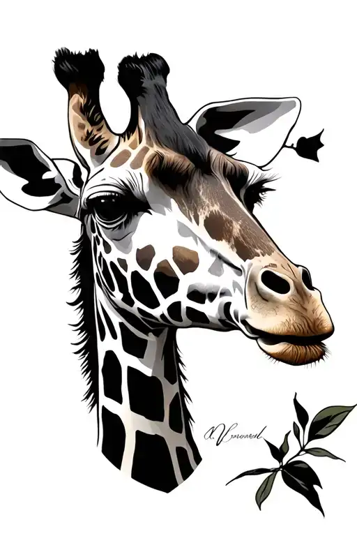 Giraffe tattoo design idea