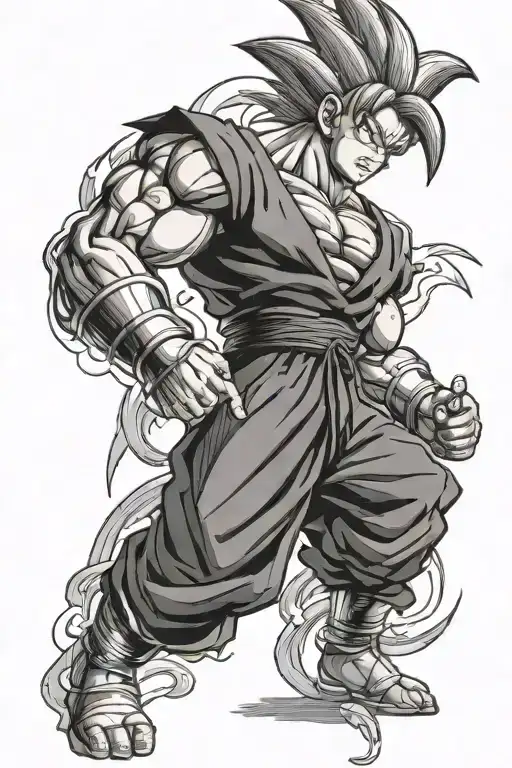 dragonball Z character tattoo design idea