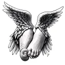 angel wings baby feet tattoo design idea