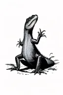 Lizard outline filled tattoo design idea