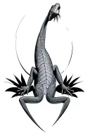Lizard outline filled tattoo design idea