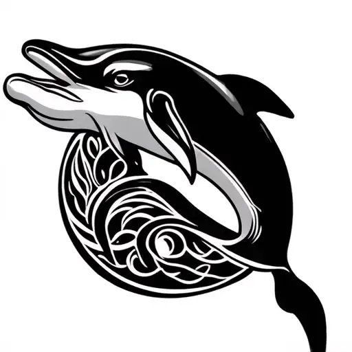 Dolphin Infinity Symbol with names tattoo design idea