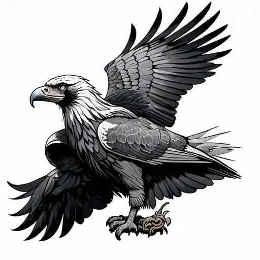 wedgetail eagle steampunk tattoo design idea