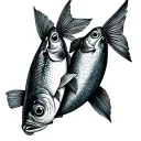 two small sardines over eachother tattoo design idea