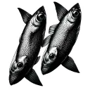 two small sardines over eachother tattoo design idea