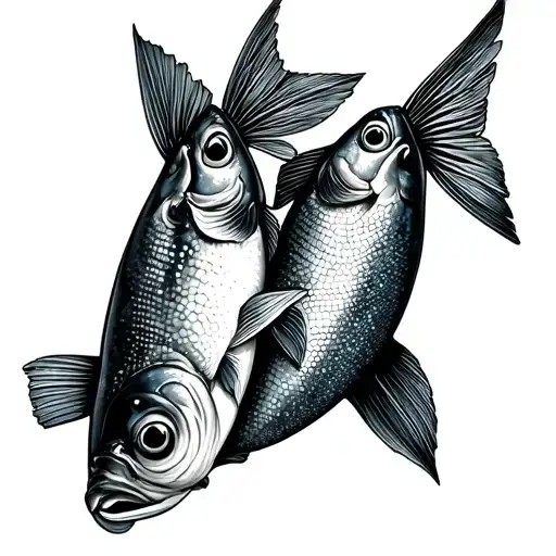 two small sardines over eachother tattoo design idea