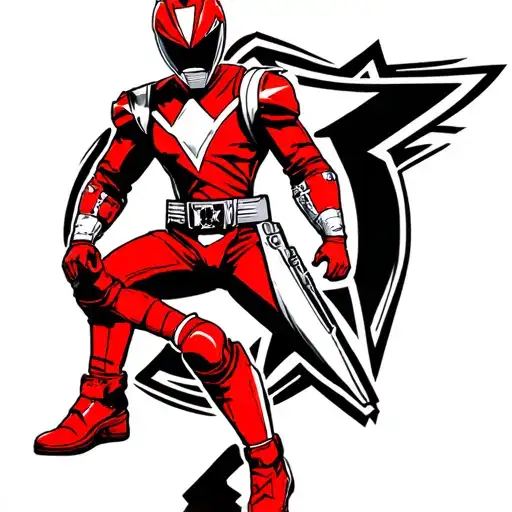 red ranger with Dallas cowboy tattoo design idea