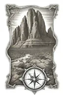 cathedral rock Arizona C J N hidden compass tattoo design idea