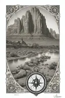 cathedral rock Arizona C J N hidden compass tattoo design idea