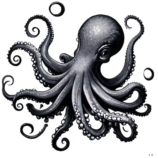 benevolent octopus tattoo design idea