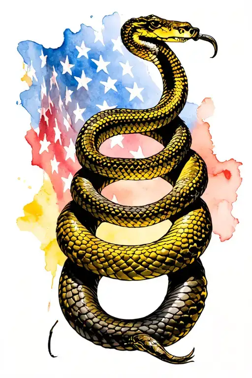 don't tread on me snake patriot yellow 2nd amendment tattoo design idea