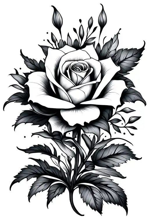 mandala rose lily flowers tattoo design idea