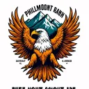 pheonix type eagle with mountains in the background. philmont scout ranch logo below tattoo design idea