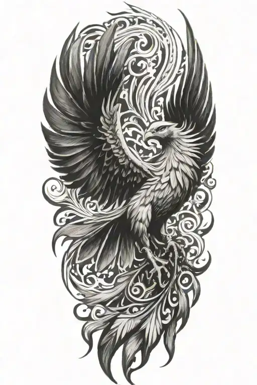 phoenix rising tattoo design idea