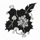 field herbs intertwined tattoo design idea