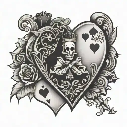 Jack of hearts  tattoo design idea