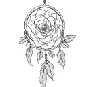 Dreamcatcher, rose, tattoo design idea