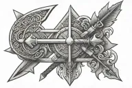 viking arrow tattoo design idea