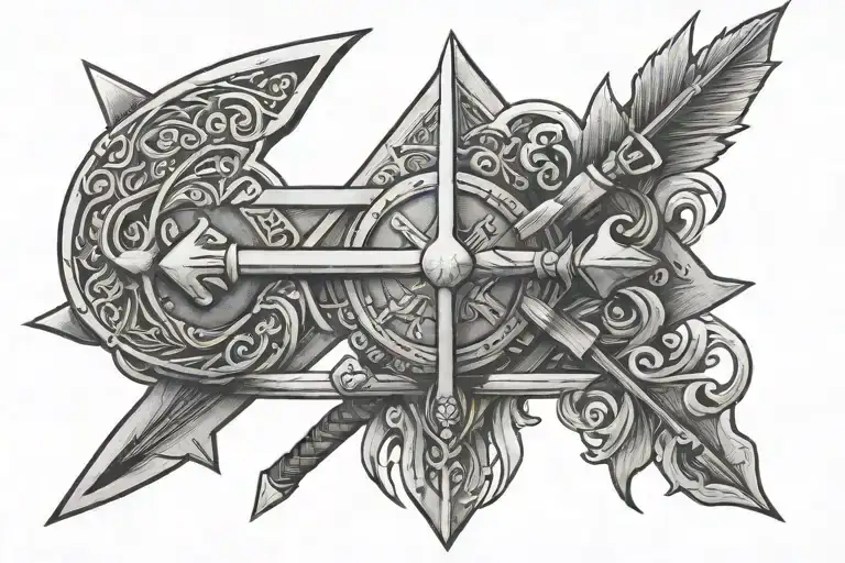 viking arrow tattoo design idea