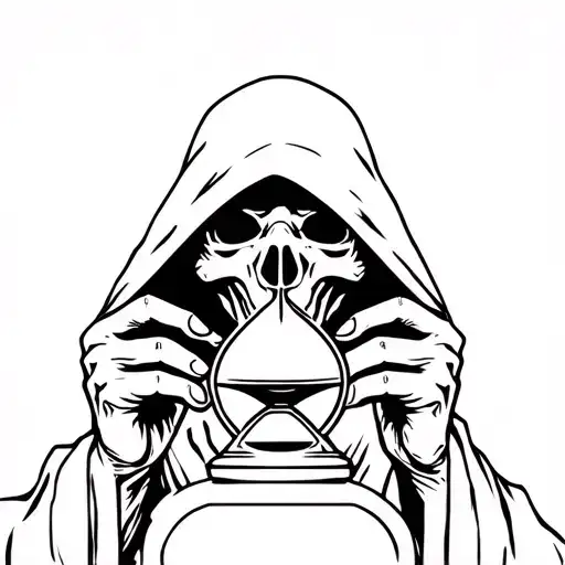 grim reaper holding an hourglass tattoo design idea