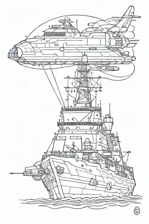 Battleship tattoo design idea
