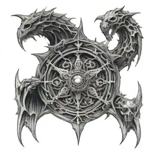 elder god wheel of fate pillars of nosgoth gothic vampire legacy of kain tattoo design idea