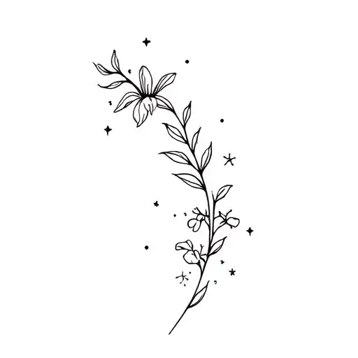 pisces flowers taurus stars tattoo design idea