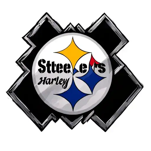 Steelers logo with Harley symbols instead of diamonds tattoo design idea
