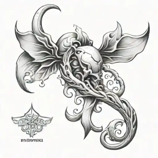 Create a uterus tattoo in anime style. It should be detailed and symbolize fertility. tattoo design idea