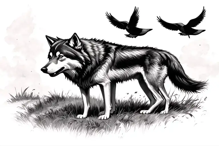 Wolf pack siblings tattoo design idea