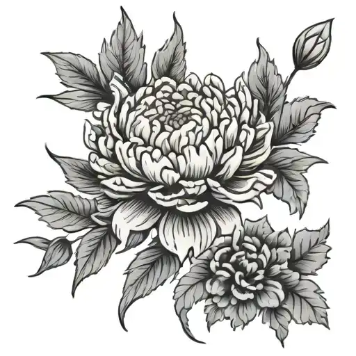 Marigold saffron and lychee tattoo design idea