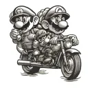 Mario Bros characters tattoo design idea