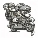 Mario Bros characters tattoo design idea