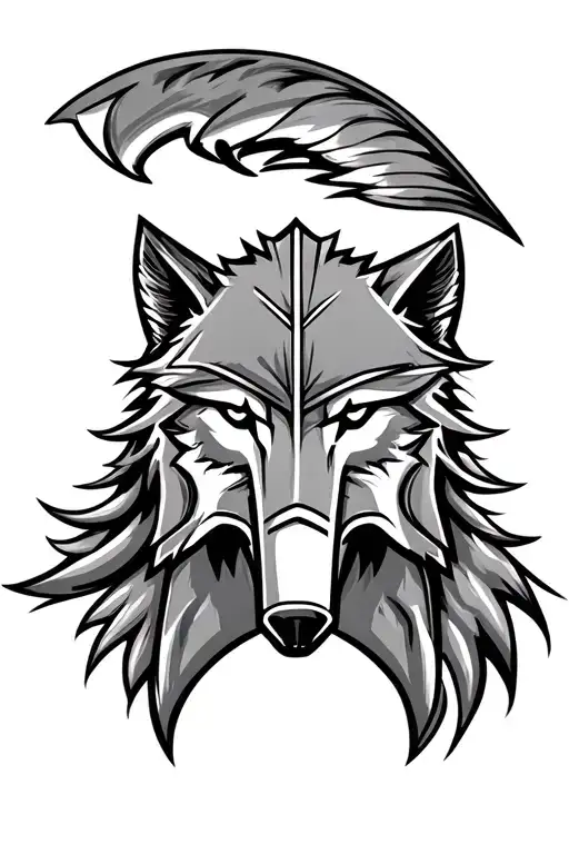 spartan helmetwith wolf emblem tattoo design idea