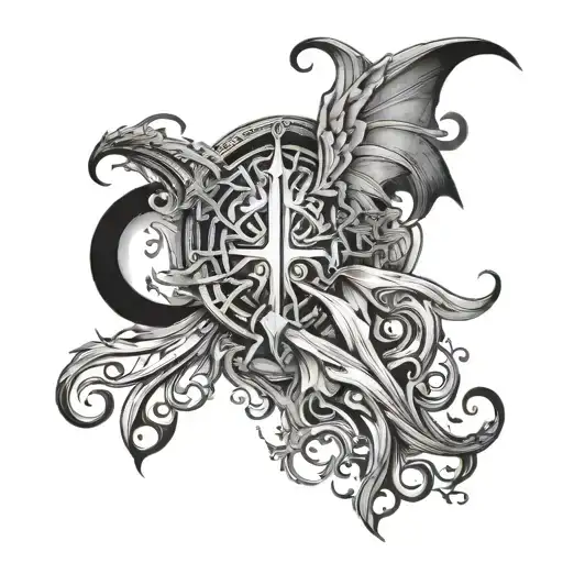 tear of lucifer with a fall of lucifer tattoo design idea